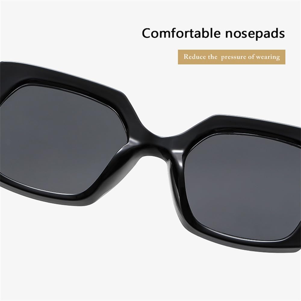 Okulary przeciwsłoneczne damskie Vintage Polygon Fashion Hexagon Clear
