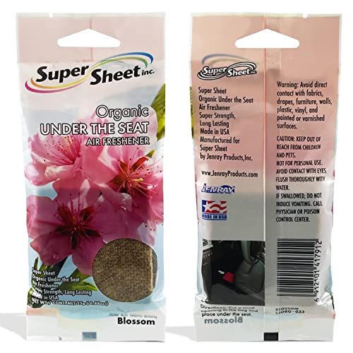 Image of Super Sheet, Organic Under the Seat Car Air Freshener, Long Lasting Fragrance (Blossom, 1 Pack)