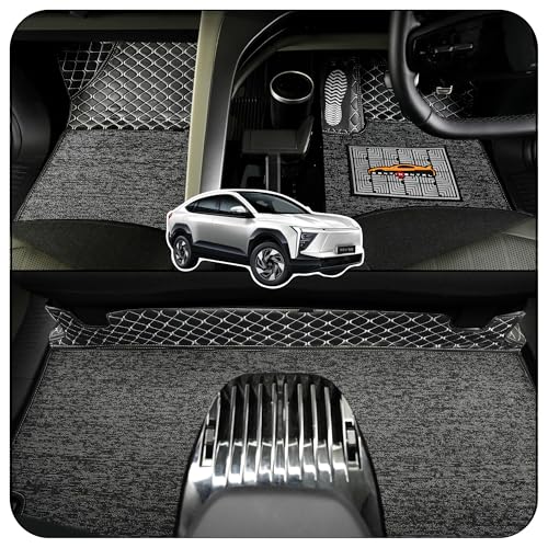 Image of CONTINENTAL [Butterfly 7D XEV9e Car Mats] Luxury 7D Car Floor Mats for XEV9e 2026 || Scratchproof & Waterproof XEV9e 7D Car Mats || Color - Black & Silver