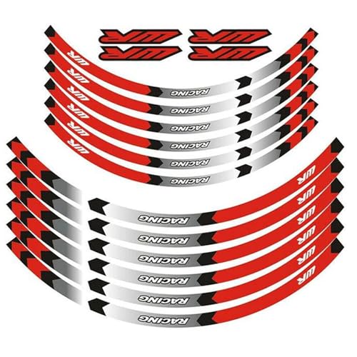 Autocollant de jante réfléchissant pour Yamaha WR 450F - Bandes jantes moto 18 21 pouces Rosso