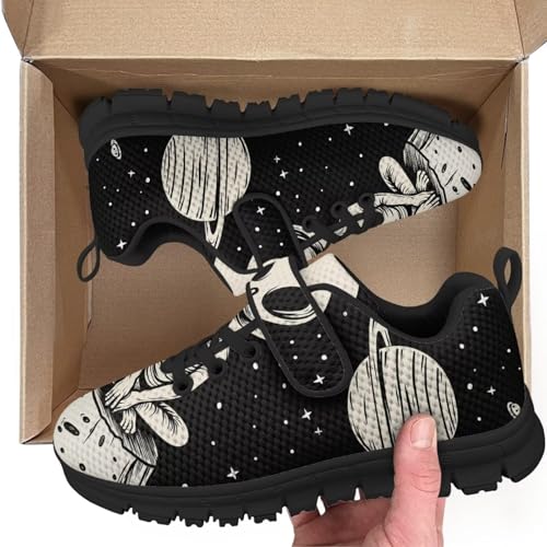 Kids Boys Girls Running Shoes Comfortable Lightweight Slip on Sneakers Athletic Tennis Shoes Alien Moon Pattern2