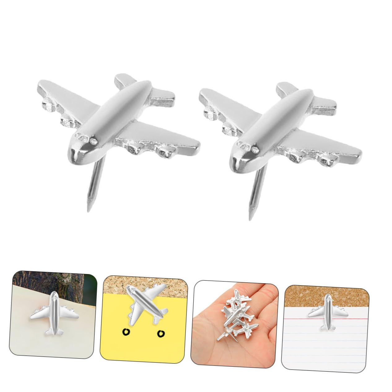 Artibetter 5 Series Chincheta De Avión De Metal Decoración Tachuelas Tablero De Corcho Mapa De Uñas Alfiler De Cartel Chinchetas para La Pared Muro Pequeño Aguja De Acero Plata Piezas X 5