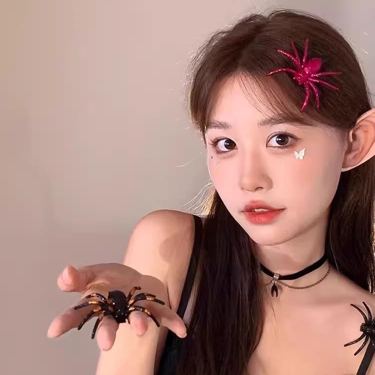 Halloween spider hair clips,glitter spider hairpins barrettes for women girls cosplay costume dress up party decoration accessories - Image 4