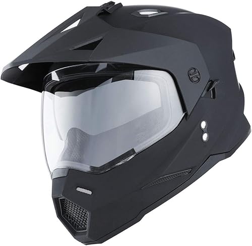 Miniatura 3 de 1Storm - Casco deportivo completo para motocross, todoterreno, doble visera, color negro mate