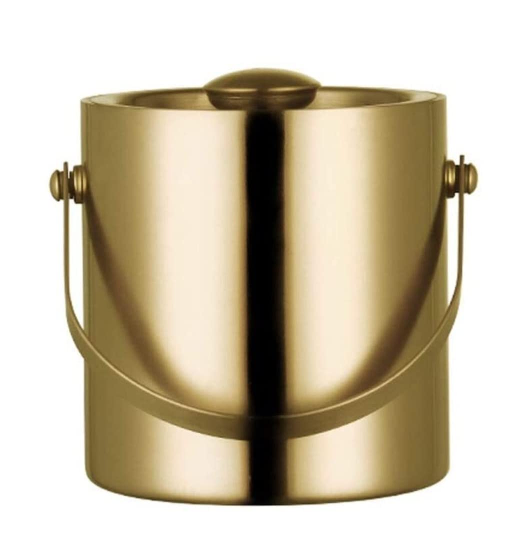 Cubo de hielo de metal, cubo de vino de acero inoxidable con doble aislamiento térmico y tapa, ideal para uso en champán y bar, capacidad de 2 litros