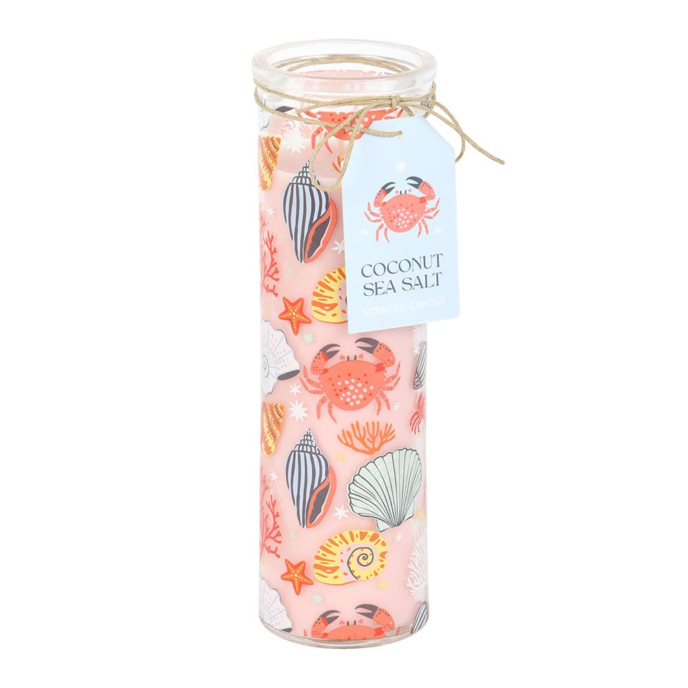 Pastel Shell Print Coconut & Sea Salt Tube Candle | Home Fragrance Gift