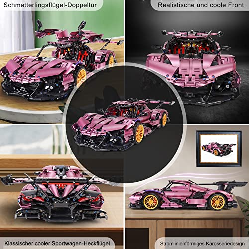 YESHIN Technik Sportwagen MOC Technologie 1:8 Statische Car Klemmbausteine Bausatz 3686pcs Rennauto Auto Modell bausatz… – Bild 7