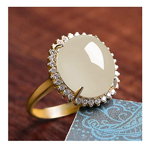 Bague ouverte calcédoine naturelle avec anneau réglable argent 925