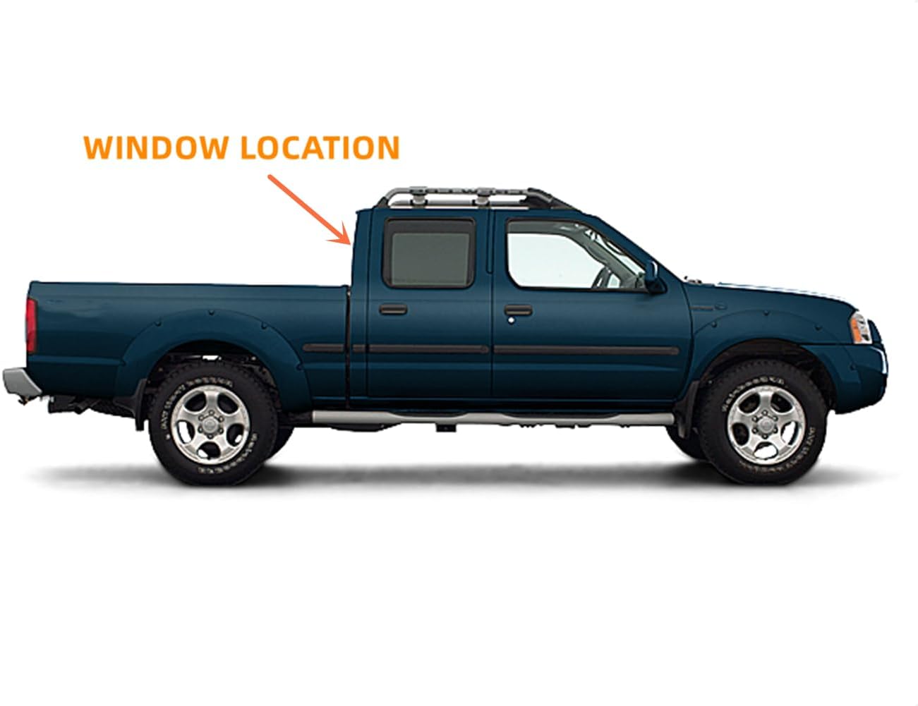 Heated Privacy Stationary Back Window Glass Replacement For Nissan Frontier Pickup 4 Door Crew Cab 2001-2004