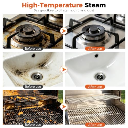 Image of Steam Cleaner, Handheld Steam Cleaner for Cleaning, Portable Steam Cleaner with 6-Level Adjustable & Quick Heat-Up, Steam Cleaner for Home, Kitchen, Bathroom, Tile, Grout, Dirt, Car Detailing (White)