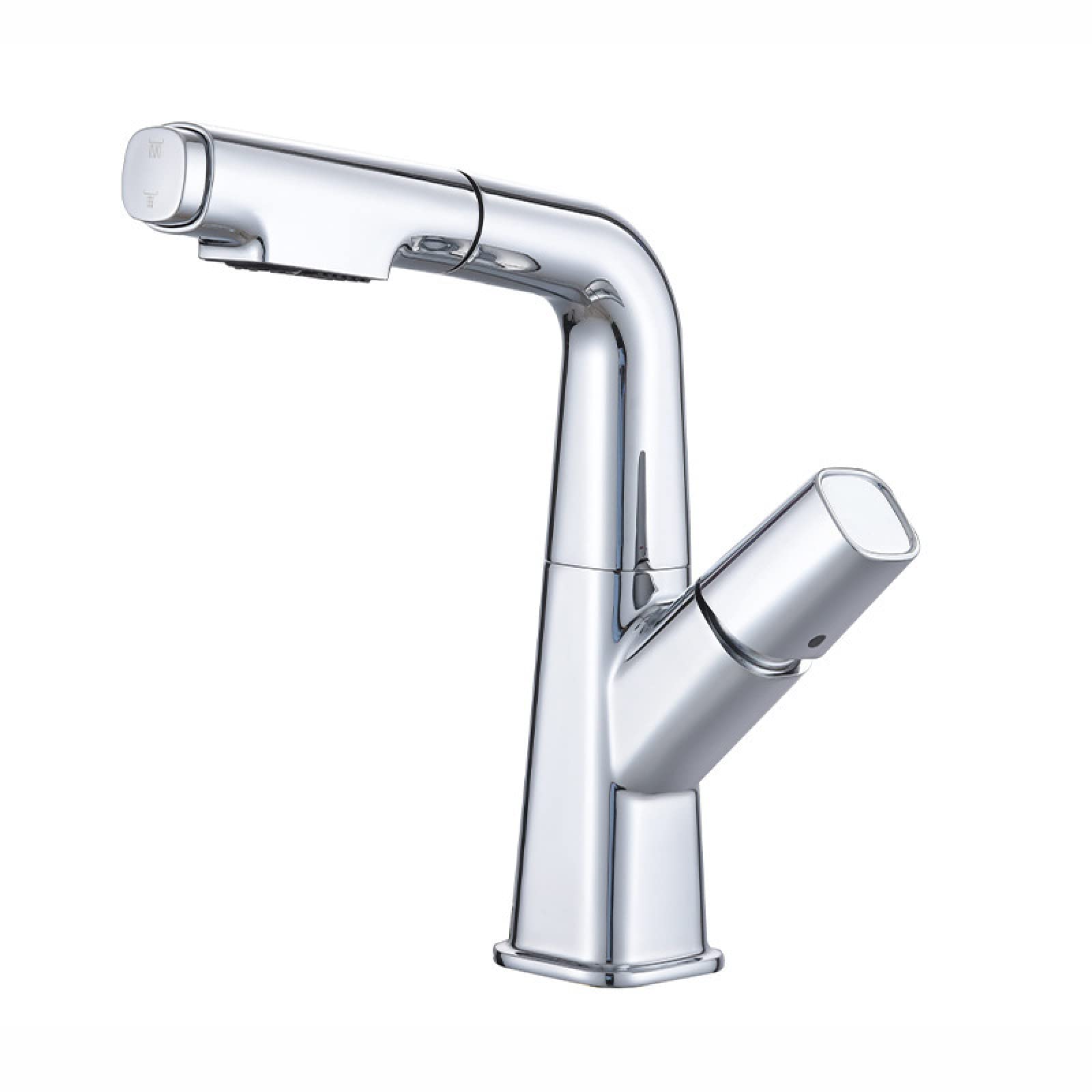 Nvsfzgiyg Silver Pull Out Faucet For Bathroom Sink Liftable Mixer Tap For Hot And Cold Water Dual Mode Single Handle Lavatory Down Hole Basin,Black(Silver)