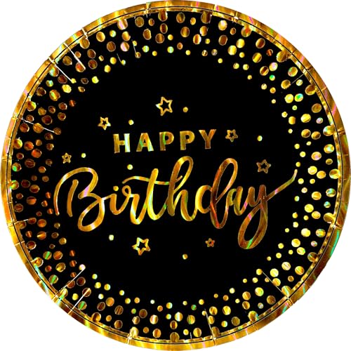 Catálogo para Comprar On-line Platos para pastel - los más vendidos. 41 50 Pz Plato Pastelero de Cartón Premium Happy Birthday Hb Negro Confeti Oro