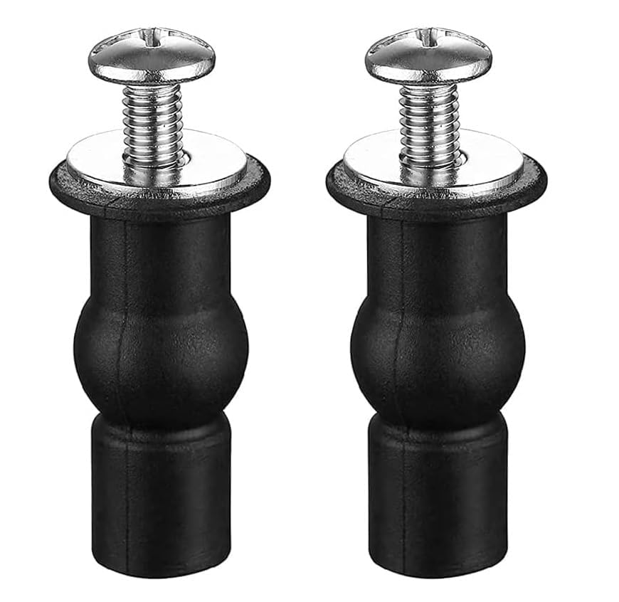 MONIT 2 Pack Universal Toilet Seat Hinges Screw, Toilet seat cover hinges Blind Hole fixings Expanding Rubber Top Fix Nuts Screws for Top Mounting Toilet Seat Hinges-1 Pairs 1