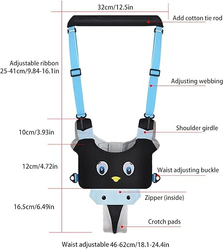 Miniatura 5 de Arnés para caminar para bebés, ayudante de mano para niños, arnés de andador para niños pequeños, cinturón ajustable para ayudar, ayuda a aprender a