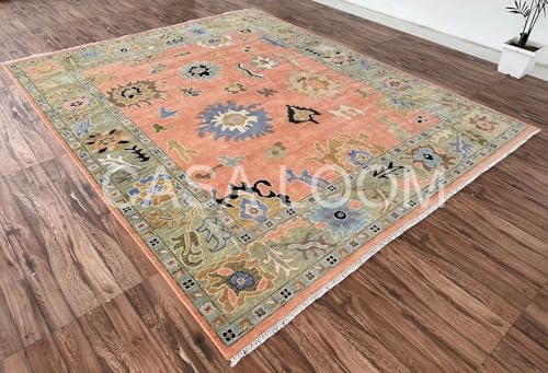 Tapete de área vintage de lana Oushak 10' x 13' miniatura 2