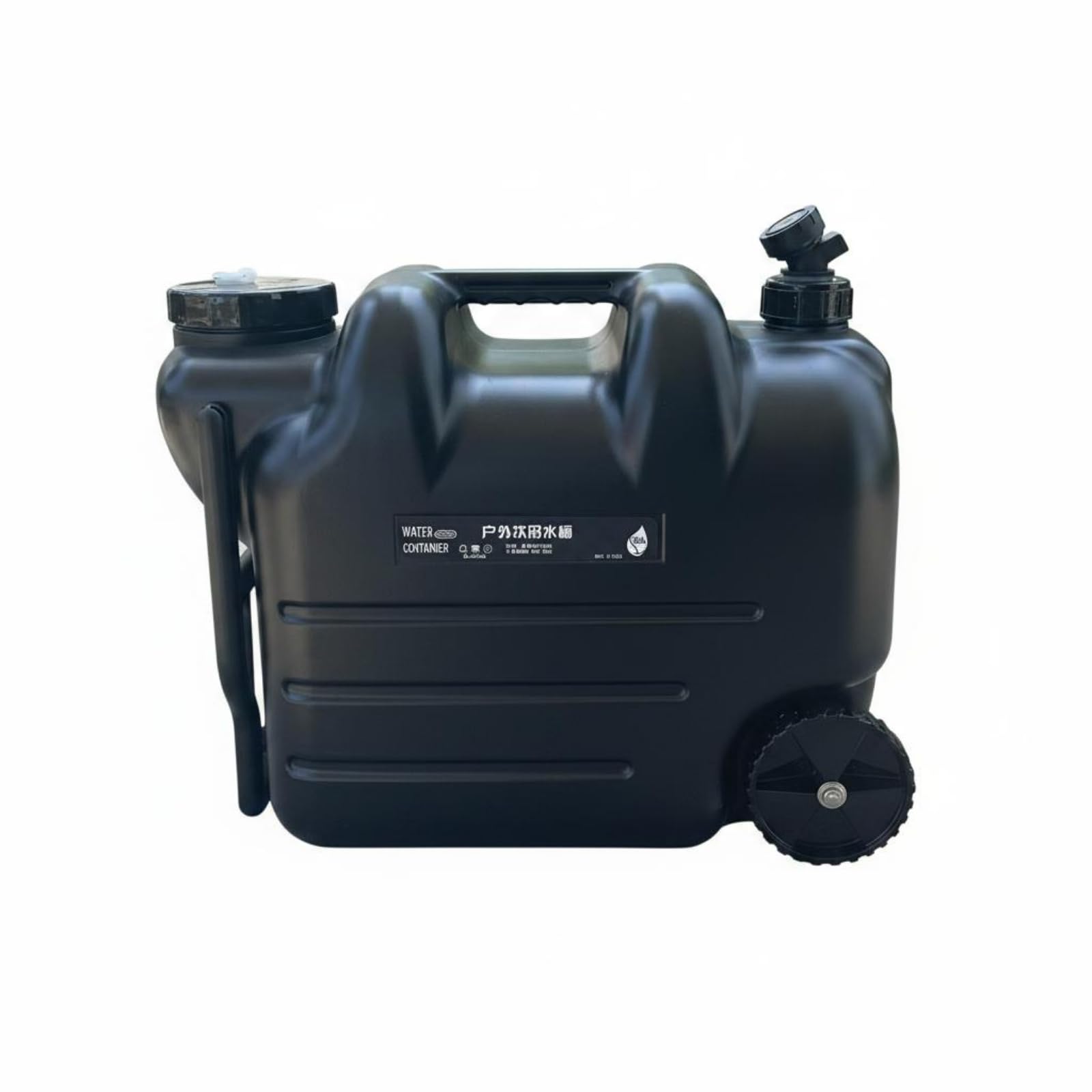 predolo Portable Water Barrel Wheeled Water Jug with Faucet Large Capacity Roller Water Jug for Travel, Camping, Outdoor, RV, Home Use, Easy to Transport, Heavy Duty Black — image 1