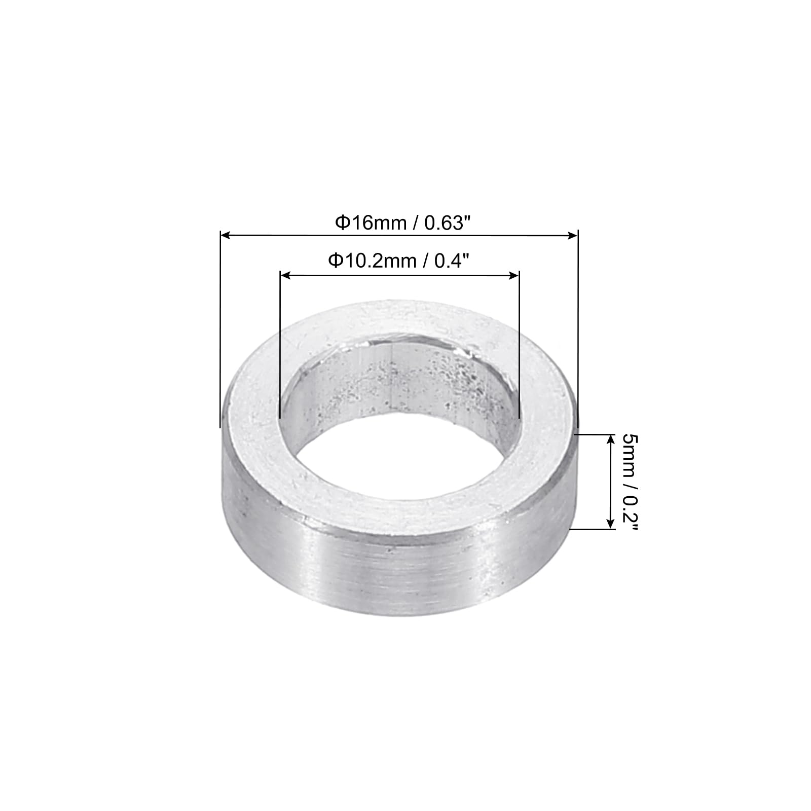 PATIKIL M10 Aluminum Spacers, 6pcs 3/8" x 5/8" Round Metal Spacers for 3/8 or M10 Screw Bolts - Image 2