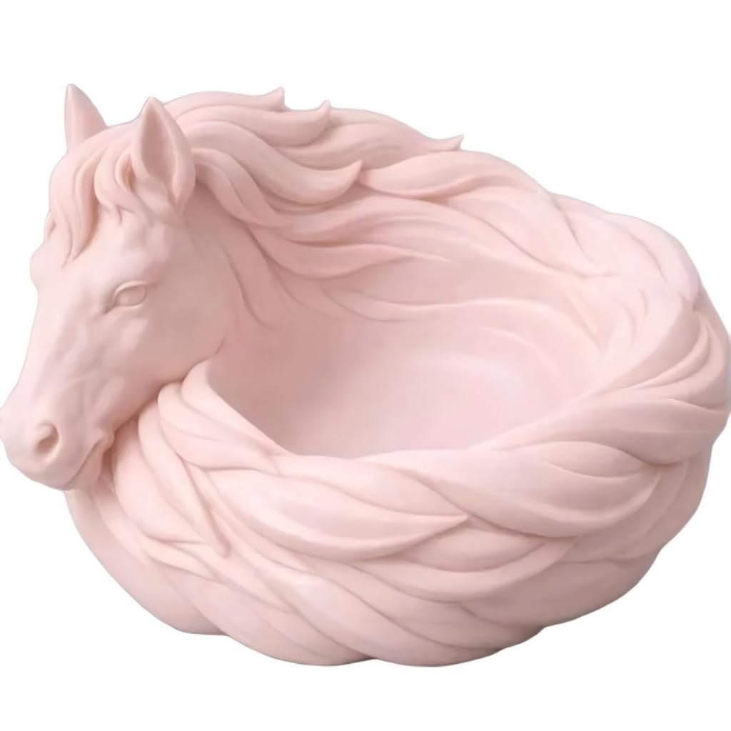 Horse Catchall Bowl for Keys, Jewelry & Coins, 7-Inch Decorative Horse Bowl, Equestrian Home Decor, Entryway Organizer, Horse Lover Gift for Women & Horse Enthusiasts (Pink)