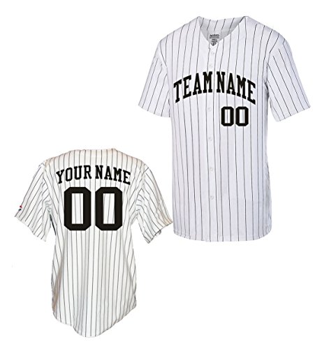 Custom pinstripe baseball jersey (medium, black)