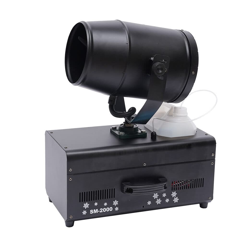 HinLIaDa Snow Machine, 2000W 110V Manual Remote Control Snowflake Spraying Machine Stage Fake Snow Blowing Device Shaking Head Jet Foam Machine Large Angle Turning Head for Parties, Stage, Wedding