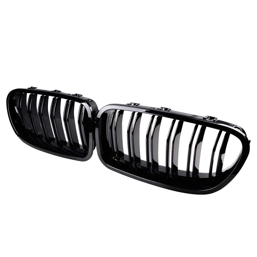 Double Bridge Front Kidney Sport Grill Grilles, Glossy Black, F10 F18, M5 10-15, 5 Serie