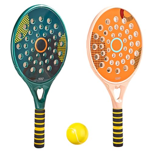 Juego de Raquetas de Tenis de Playa, Impermeables, con ventilación, de 46 x 22 cm y Mango Antideslizante, con Pelota elástica para Playa.