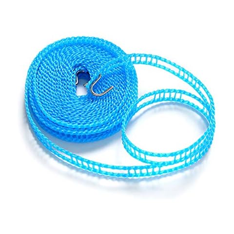 wecan 5m/ 16.4ft Washing Line, Outdoor Windproof Clothesline, Portable Clothes Line for Clothes Drying, Airer Windproof Non-slip Rope Elastic Laundry Line, Use for Outdoor Camping Travel Hanger Cover