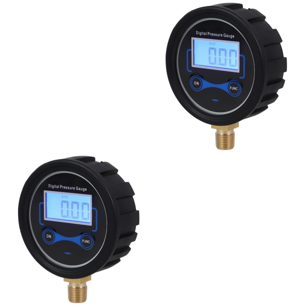Cabilock 2 Piezas Manómetro De Pantalla Digital Auto Con Indicador Ensayador Manómetro De Presión De Neumáticos Herramienta Medidor De Presión De Aire De Neumáticos Negro El Plastico