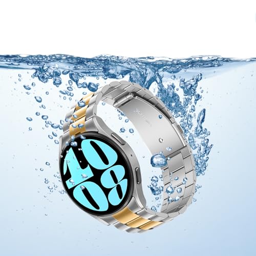 Image of Anlinser No Gap Bands Compatible with Samsung Galaxy Watch Ultra 7 /6 /5 /4 /FE Band 44mm 40mm /Watch 6 Classic Band 47mm 43mm /Watch 5 Pro 45mm /Watch 4 Classic, 20mm 22mm Metal Strap for Women Men