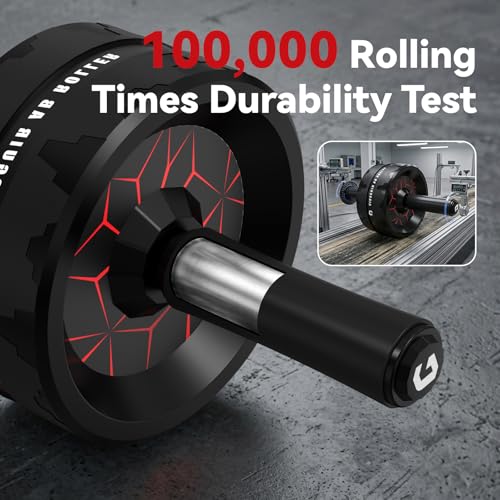 VINSGUIR Ab Roller Wheel, Abs & Core Workout Equipment for Home Gym with Knee Pad Accessories, Abdominal Wheel for Full-body Strength Training