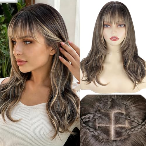 Cisyia Wig with Bangs for Women 4x4 Realistic Scalp Layered Hairstyle...