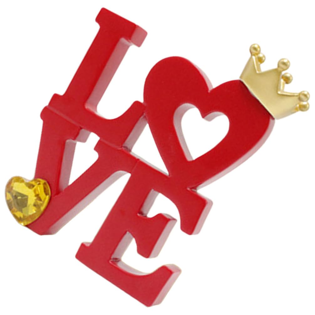 PRETYZOOM Valentinstag-Liebesschilder Für Die Heimdekoration Holz-Liebesdekor Rustikale Wortkunst-Skulptur Freistehend Dekorativ