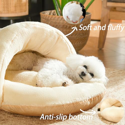 Bed for Dog and Cat, Pet Bed, Ultra Soft Cute Plush Slipper Cat Cave Bed, Anti Slip Warm Pet House Nest, Self-Warming, Ideal for Indoor Use - Fits up to 25lbs (30"X22", L, Green) - Image 5