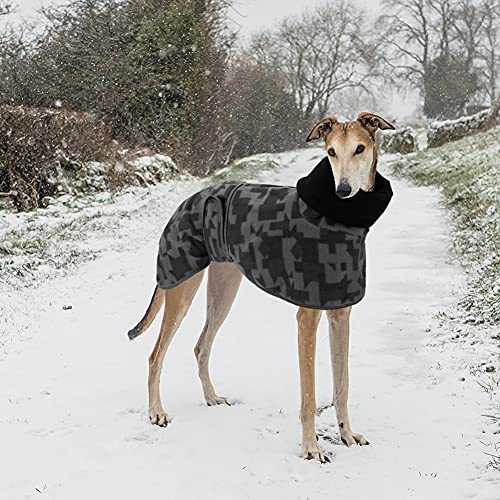 Winterpullover aus Fleece für Whippet Windhunde, warmes Fleece-Futter und verstellbare Bänder, Grau