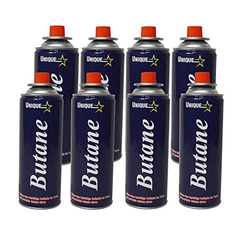 GCA Automatic Butane Gas Canister 225g Each, Pack of 8(8 Unique Can