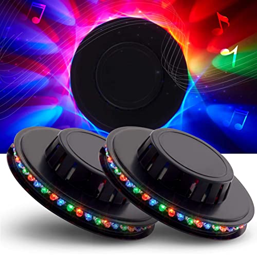 BestLuz Sound Activated Party Lights x 2 Pack, USB Powered DJ Disco Lights for Parties, Birthday Party Decorations, Halloween Party Supplies, RGB Lights Sync with Music, Wall Mount Installation