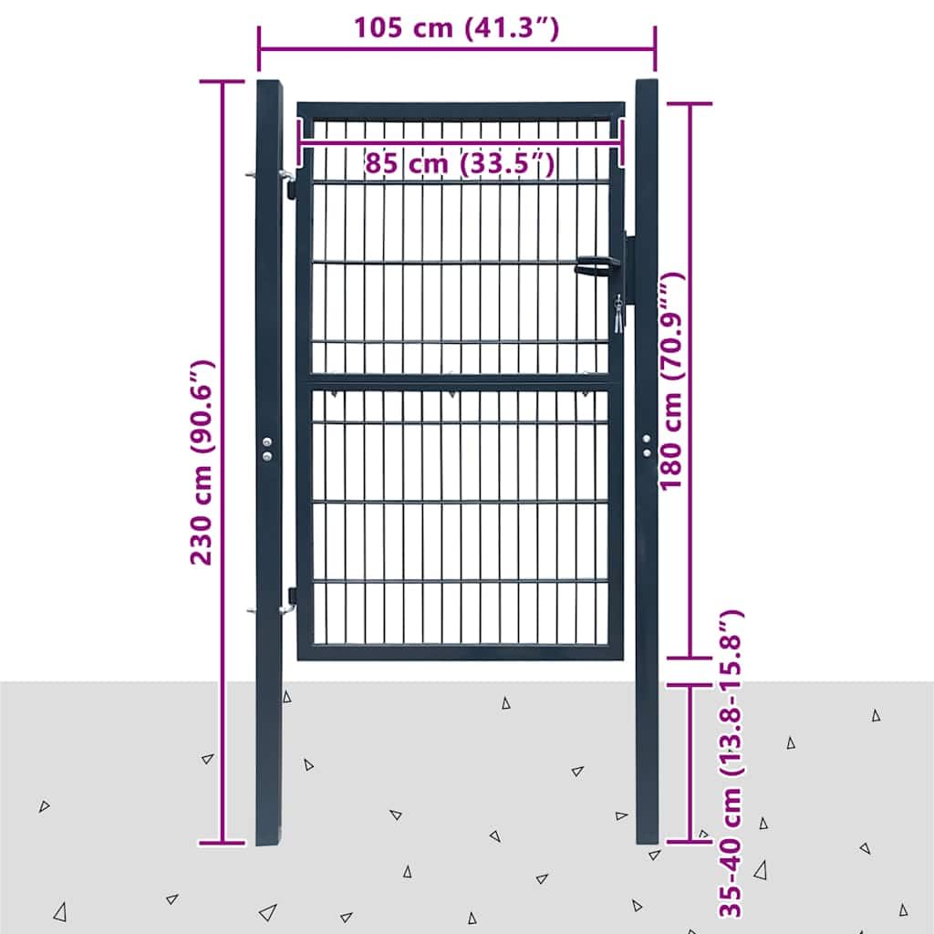 Portal 2D Antracit 100 x 180 cm Acero Robusto