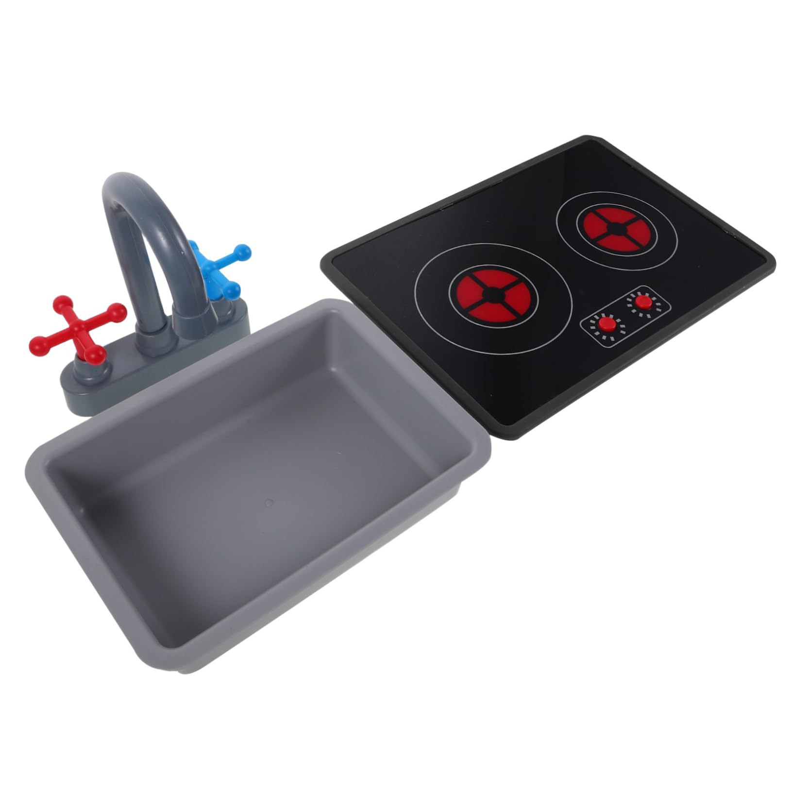 UKCOCO Set Giochi Cucina per Bambini con Accessori in Plastica e Effetti Luminosi Interattivi, Giocattolo Rubinetto Funzionante per Momenti di Gioco Genitore-figlio