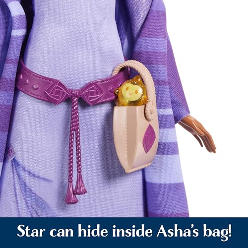 Mattel Disney Wish Asha of Rosas Adventure Pack Doll, Posable Fashion Doll with Removable Fashion, Animal Friends and Accessories, Toys Inspired by The Movie - image 5