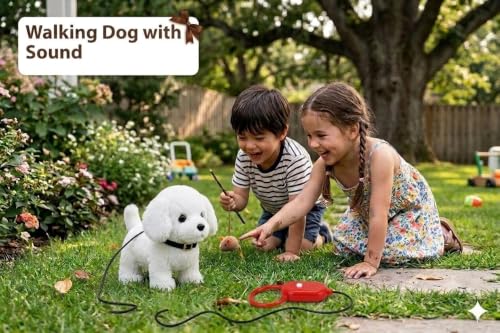 Image of Interactive White Walking Puppy Toy