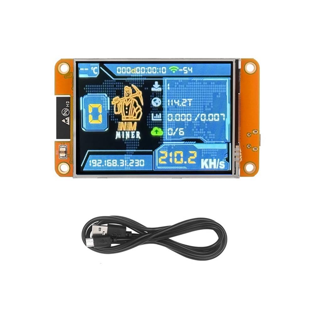 NMMiner NerdMiner 235KH/S Harshrate Bitcoin Crypto Solo Lottery Miner 2,8 Smart Display ulepszony NerdMiner
