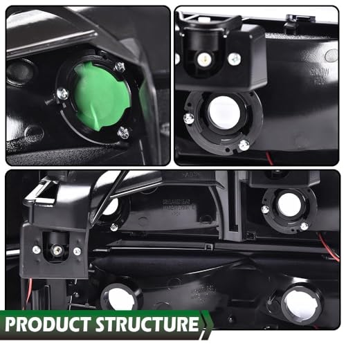 Image of GRAND ORANGE LED Headlight Assembly Compatible with Chevy Silverado 1500 2500 1999-2002, Fit Suburban 1500 2500 Tahoe 2000-2006 GM2502187, GM2503187, 16526134 Clear lens Black Housing Amber Reflector