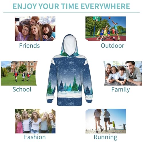 Christmas Trees Kid Hoodies Boys Sweatshirts Girls Pullover with Pocket 6