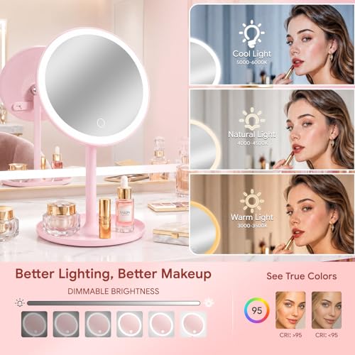 Espejo de Maquillaje 8" con Luz LED Recargable miniatura 4