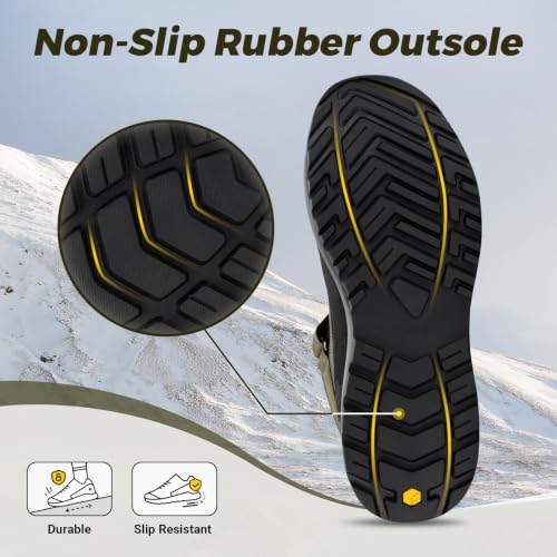 Image of FitVille Wide Width Mens Winter Boots Fur Lined Extra Wide Snow Boot Lightweight Non Slip Outdoor Mens Diabetic Shoes for Flat Feet