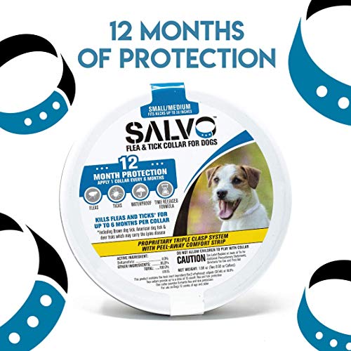 SALVO Flea and Tick Collar for Dogs - Small/Medium - Pack of 2