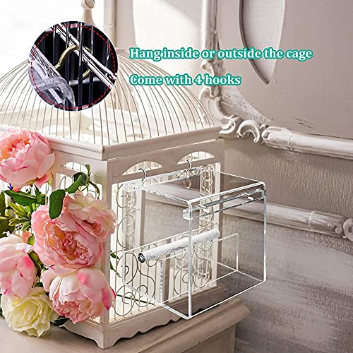 Automatische vogelvoederbak voor papegaai, geen puinhoop vogelzaad voerbak anti-morsen Budgie Feeder Vogelvoeder… - Afbeelding 5