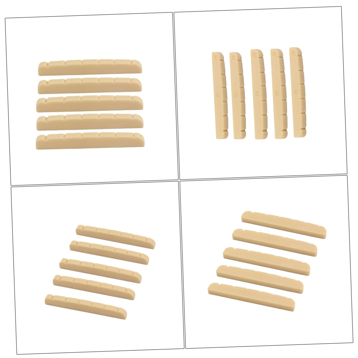 BESTonZON 5 Pack 6 String Bass Guitar Nut Replacement Lightweight Plastic Nut for Guitar Bass Pre-installed Slots 42mm Gl73
