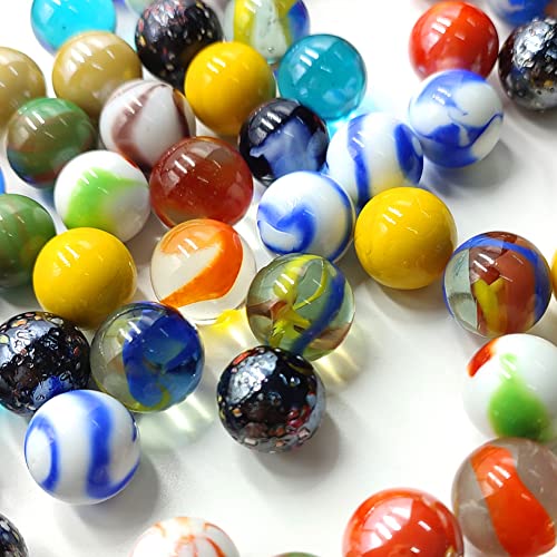 DSHMIXIA 70pcs Marbles for Kids Enthusiasts 0.63 inch 14 Colors Small Glass Marbles Bulk Set for Marble Game Toy Cool Colored Marbles - Thumbnail 4