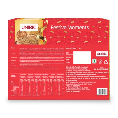 Image of Unibic Festive Moment Cookies,Gift Hamper for Festivals, Sweet Gourmet Delicacies, Corporate Gifting for Employees, Friends and Family,Assorted,500 Gm